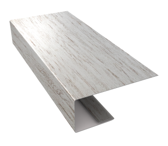 картинка J-Профиль 18мм 0,45 Print Elite Snow Wood TwinColor (2м) Центр Кровли