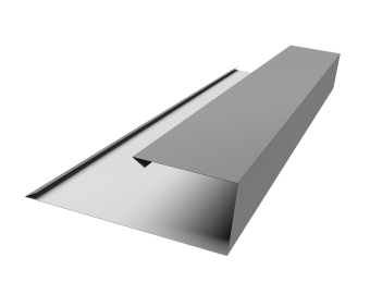 картинка Планка торцевая страховочная Grand Line 0,5 Satin с пленкой RAL 9006 бело-алюминиевый (2м) Центр Кровли