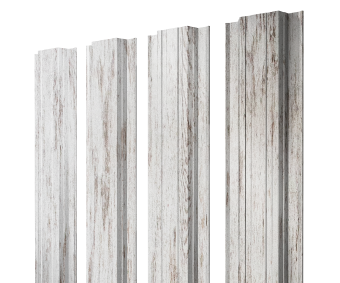 картинка Штакетник Прямоугольный с прямым резом 0,45 Print Elite Snow Wood TwinColor Центр Кровли