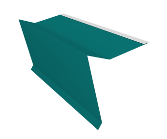 картинка Планка ветровая для мягкой кровли 60х30х90 Фартук фронтонный S5 0,45 PE с пленкой RAL 5021 водная синь (3м) Центр Кровли