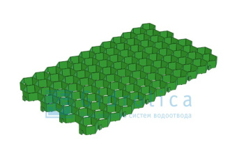 картинка Решетка газонная Gidrolica Eco Standart РГ-70.40.3,2 - пластиковая зеленая (607) Центр Кровли