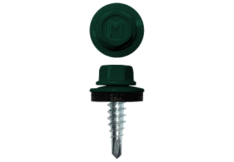 картинка Саморез по металлу Daxmer 4,8х19 RAL 6005 (250) сверло №2 Центр Кровли