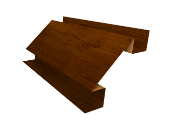 картинка Планка угла внутреннего сложного Экобрус Grand Line 0,45 Print Premium Golden Wood Intense FTC (2м) Центр Кровли