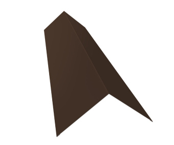 картинка Планка конька плоского 145х145 0,45 PE с пленкой NL 805 серо-коричневый гефест (2м) Центр Кровли