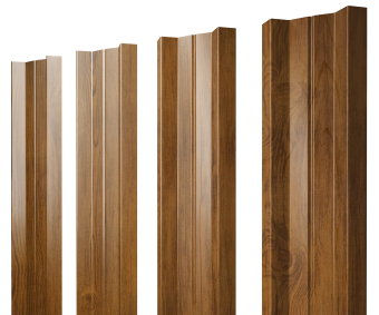 картинка Штакетник М-образный А с прямым резом 0,45 Print-Double Elite Golden Wood Центр Кровли