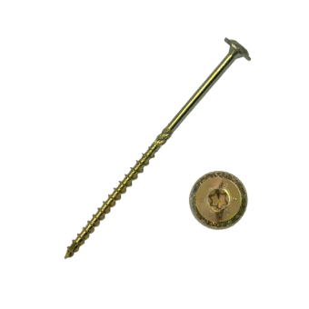 картинка Саморез конструкционный тарельчатый Daxmer 6,0х180 (100шт) Torx желтый цинк Центр Кровли