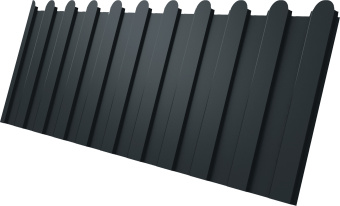 фото Профнастил С8A в02 фигурный Grand Line 0,5 GreenCoat Pural БТ матовый RR2Н3 (RAL 7016 антрацитово-серый) Центр Кровли картинка Профнастил С8A в02 фигурный Grand Line 0,5 GreenCoat Pural БТ матовый RR2Н3 (RAL 7016 антрацитово-серый) Центр Кровли