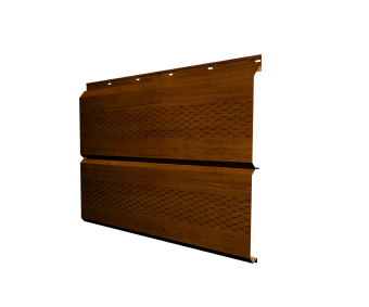 картинка Софит ЭкоБрус new c перфорацией 0,45 Print Premium Golden Wood Intense FTC Центр Кровли