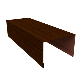картинка Крышка для забора из сайдинга (Квадро брус, Вертикаль) 0,45 Print Elite Choco Wood TwinColor (3м) Центр Кровли
