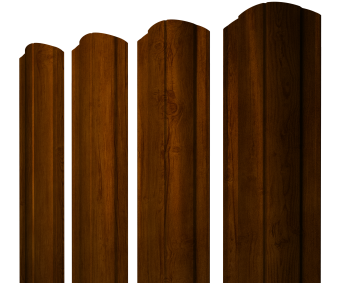 картинка Штакетник Круглый фигурный 0,4 Print Premium Golden Wood Intense FTC Центр Кровли
