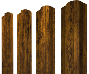 картинка Штакетник М-образный B фигурный 0,45 Print-Double Premium Golden Wood Fresh Центр Кровли