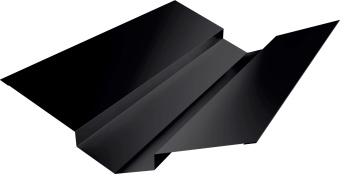 картинка Планка ендовы верхней 88х43х43х88 Grand Line 0,5 Velur RAL 9005 черный (3м) Центр Кровли