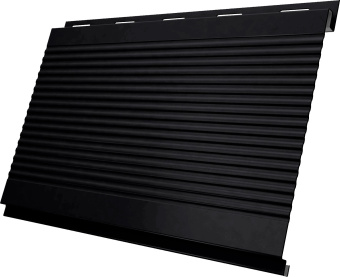 картинка Вертикаль гофр Grand Line 0,5 PurLite матовый с пленкой RAL 9005 черный Центр Кровли