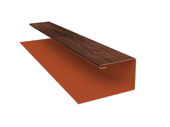 картинка Планка П-образная Блок-Хаус new Grand Line 0,4 Print Premium Cherry Wood Dark FTC (2м) Центр Кровли