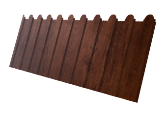 картинка Профнастил С8A v01 фигурный 0,4 Print Premium с пленкой Cherry Wood Fresh TwinColor Центр Кровли