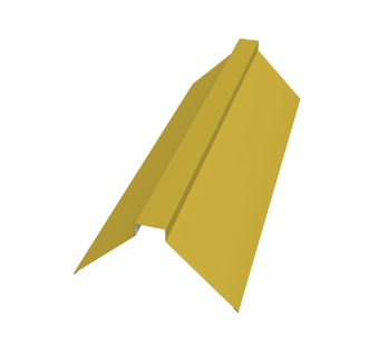 картинка Планка конька плоского 150х40х150 0,45 PE с пленкой RAL 1018 цинково-желтый (3м) Центр Кровли