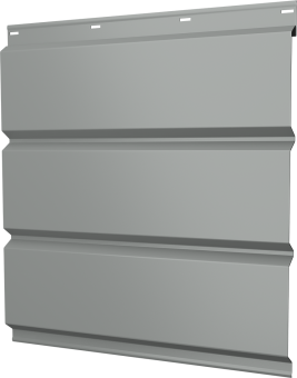 картинка Софит металлический Классик Grand Line без перфорации 0,5 Satin с пленкой RAL 9006 бело-алюминиевый Центр Кровли