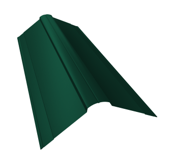 картинка Планка конька фигурного 150x150 0,45 PE lite с пленкой RAL 6005 зеленый мох (3м) Центр Кровли