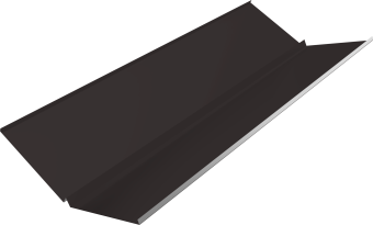 картинка Планка ендовы нижней с компенсатором Grand Line 0,5 Satin с пленкой RR 32 темно-коричневый (2м) Центр Кровли