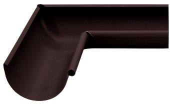 картинка Угол желоба внутренний 90 гр 125 мм Matte PU RAL 9005 Центр Кровли
