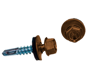 картинка Саморез по металлу Daxmer 5,5х25 (250шт) сверло №3 RAL 8001 Центр Кровли