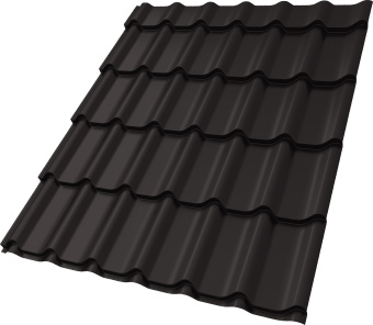 картинка Профиль волновой Классик ("Classic") 0,5 GreenCoat Pural БТ матовый RR 32 темно-коричневый (RAL 8019 серо-коричневый) Центр Кровли