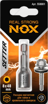 картинка Ключ-насадка магнитная Nox Nut Setter 8x48мм 1 штука карта (558001) Центр Кровли