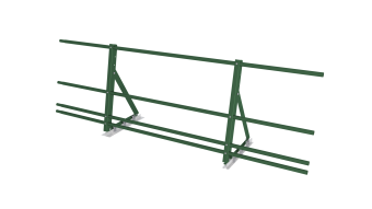 картинка Ограждение кровельное со снегозадержателем на фальц Optima 0,65х2м RAL 6002 Центр Кровли