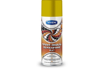 картинка Грунт-эмаль по ржавчине VIXEN 4в1 рапсово-желтый (RAL 1021) аэрозоль 520мл (VX-511021) Центр Кровли