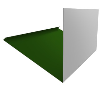 картинка Планка примыкание верхнее к трубе фальц 0,45 PE с пленкой RAL 6002 лиственно-зеленый (2м) Центр Кровли
