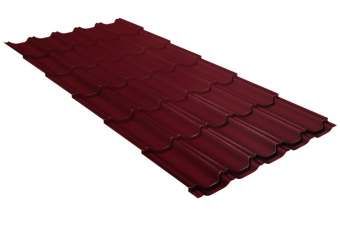картинка Металлочерепица "Квинта плюс" ("Kvinta plus") 0,5 Satin RAL 3005 красное вино Центр Кровли