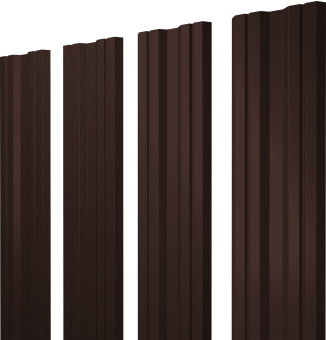 картинка Штакетник Twin с прямым резом Grand Line 0,45 PE NL 805 серо-коричневый гефест Центр Кровли