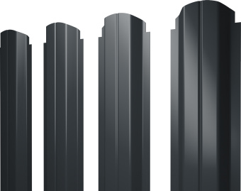 картинка Штакетник П-образный A фигурный Grand Line 0,5 Satin Matt TX RAL 7016 антрацитово-серый Центр Кровли