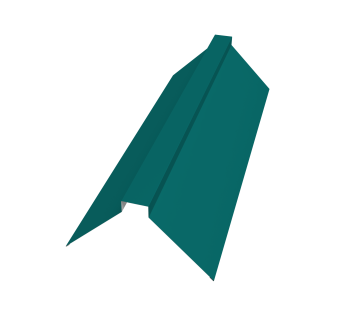 картинка Планка конька плоского 150х40х150 0,45 PE с пленкой RAL 5021 водная синь (3м) Центр Кровли