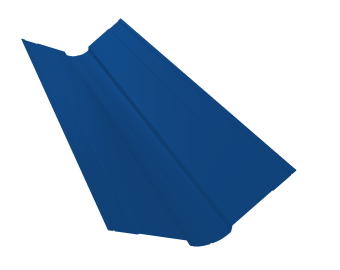 картинка Планка ендовы верхней фигурной 100x100 0,5 Satin с пленкой RAL 5005 сигнальный синий (3м) Центр Кровли