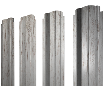 картинка Штакетник П-образный B фигурный 0,45 Print Elite Snow Wood TwinColor Центр Кровли
