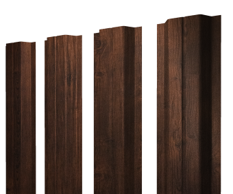 картинка Штакетник П-образный A с прямым резом 0,45 Print-Double Premium Cherry Wood Dark F Центр Кровли