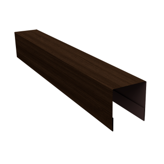 картинка Планка боковая для забора из сайдинга (Блок-хаус new) 0,45 Print Elite Coffee Wood TwinColor (2,06м) Центр Кровли