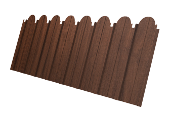картинка Профнастил C10A фигурный 0,45 Print Elite Choco Wood TwinColor Центр Кровли