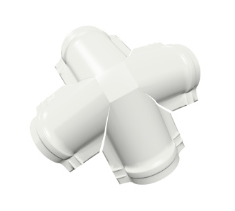 картинка Четверник конька малого полукруглого 0,5 Satin с пленкой RAL 9003 сигнальный белый Центр Кровли