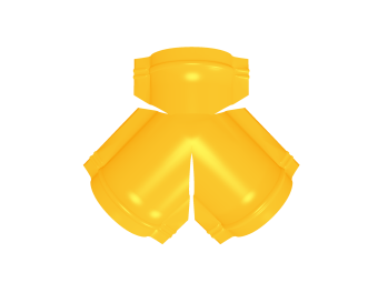 фото Тройник Y конька полукруглого 0,45 PE с пленкой RAL 1018 цинково-желтый Центр Кровли картинка Тройник Y конька полукруглого 0,45 PE с пленкой RAL 1018 цинково-желтый Центр Кровли