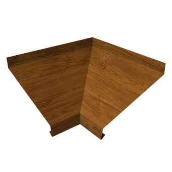 картинка Угол отлива внутренний 200 0,45 Print-Double Elite с пленкой Golden Wood Центр Кровли