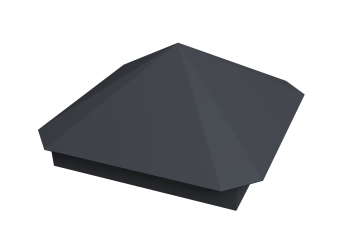 картинка Колпак на столб Пирамида 390х390мм 0,45 Drap с пленкой RAL 7024 мокрый асфальт Центр Кровли