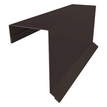 картинка Планка торцевая кровельная фальц 65х97 0,5 Atlas X с пленкой RR 32 темно-коричневый (3м) Центр Кровли