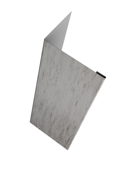картинка Нащельник (для калиток и ворот) 25х35 жалюзи Milan, Tokyo, Palermo 0,45 Print Elite Snow Wood TwinColor (L2,5) Центр Кровли