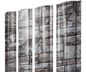 картинка Штакетник Круглый с прямым резом 0,45 Print Elite Fine Stone TwinColor Центр Кровли