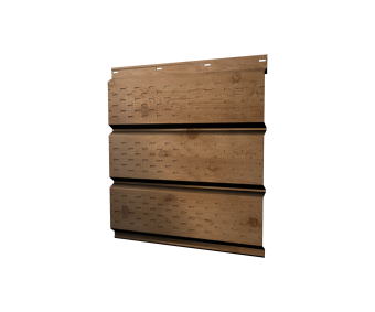 картинка Софит металлический Классик Grand Line полная перфорация 0,45 Print Premium с пленкой Pine Wood Fresh Центр Кровли