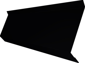 картинка Планка примыкания в штробу 60 Grand Line 0,5 Полидэкстер TwinColor RAL 9005 черный (2м) Центр Кровли