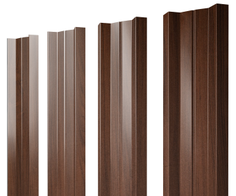 картинка Штакетник М-образный А с прямым резом 0,45 Print Elite Choco Wood TwinColor Центр Кровли