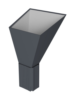 картинка Воронка водосборная прямоугольная Vortex Lite Matt RAL 7024 мокрый асфальт Центр Кровли